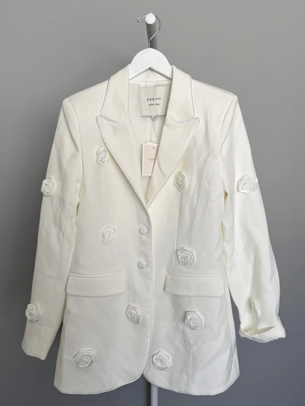 NWT Sister Jane DREAM Rose White Blazer Medium